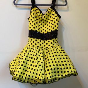 Dance costume! Yellow with black polka dots
